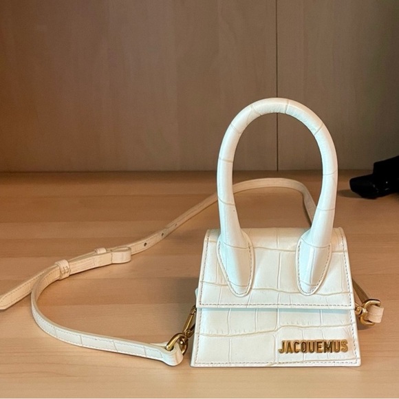 Jacquemus Cream Mini Bag with Gold Logo - Picture 1 of 9